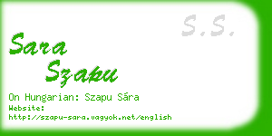 sara szapu business card