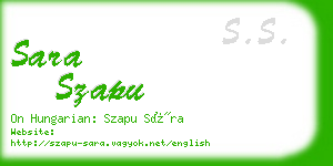 sara szapu business card